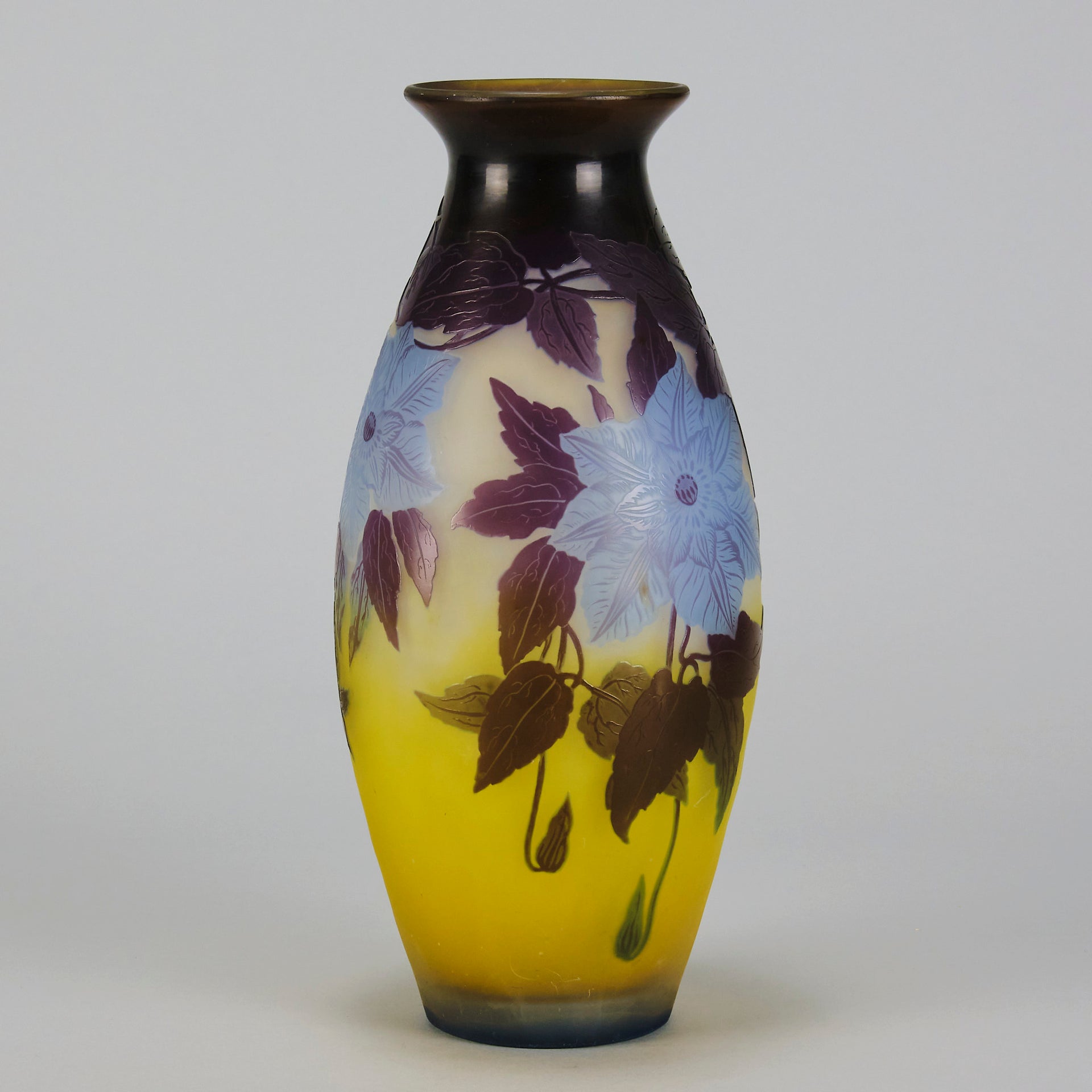 Emile Galle - Art Nouveau Glass - Galle vase - Blue Flower Vase - art nouveau glass vase – Hickmet Fine Arts