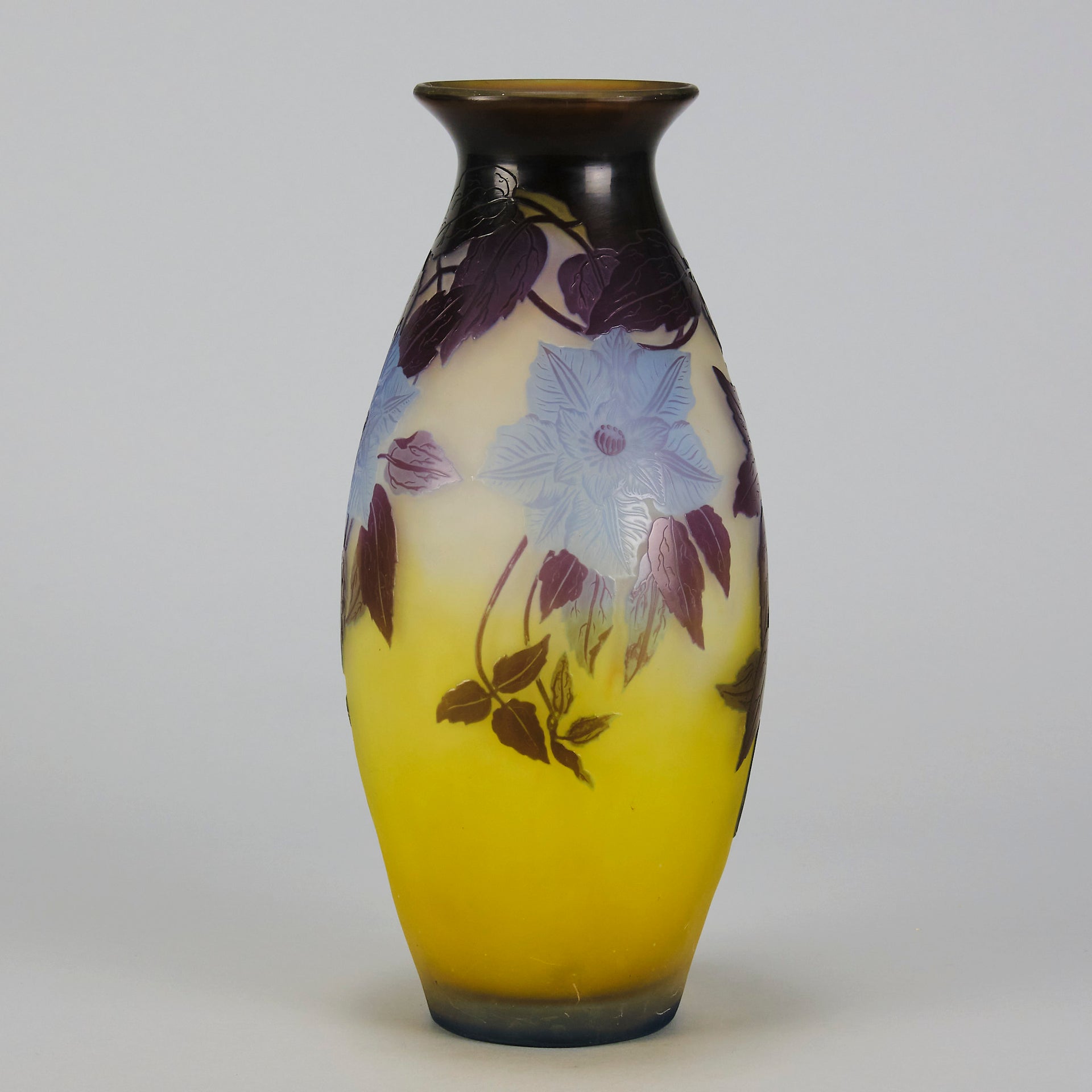 Emile Galle - Art Nouveau Glass - Galle vase - Blue Flower Vase - art nouveau glass vase – Hickmet Fine Arts