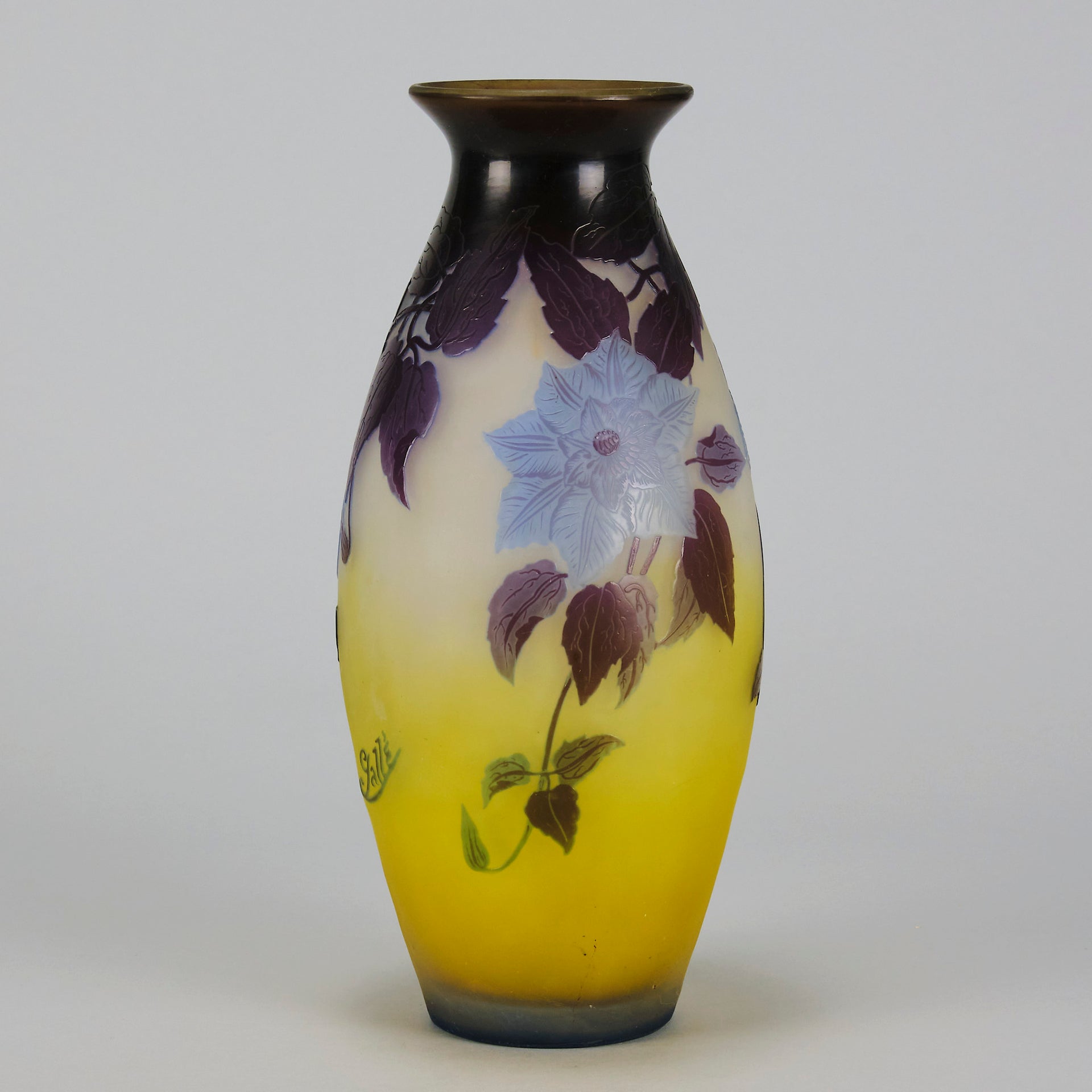 Emile Galle - Art Nouveau Glass - Galle vase - Blue Flower Vase - art nouveau glass vase – Hickmet Fine Arts