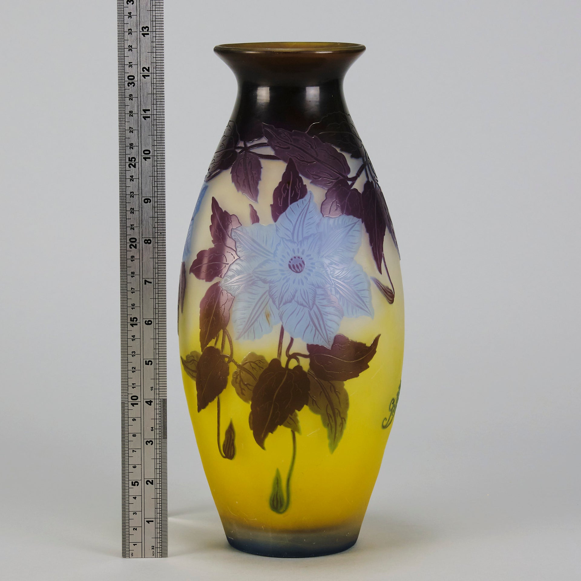 Emile Galle - Art Nouveau Glass - Galle vase - Blue Flower Vase - art nouveau glass vase – Hickmet Fine Arts