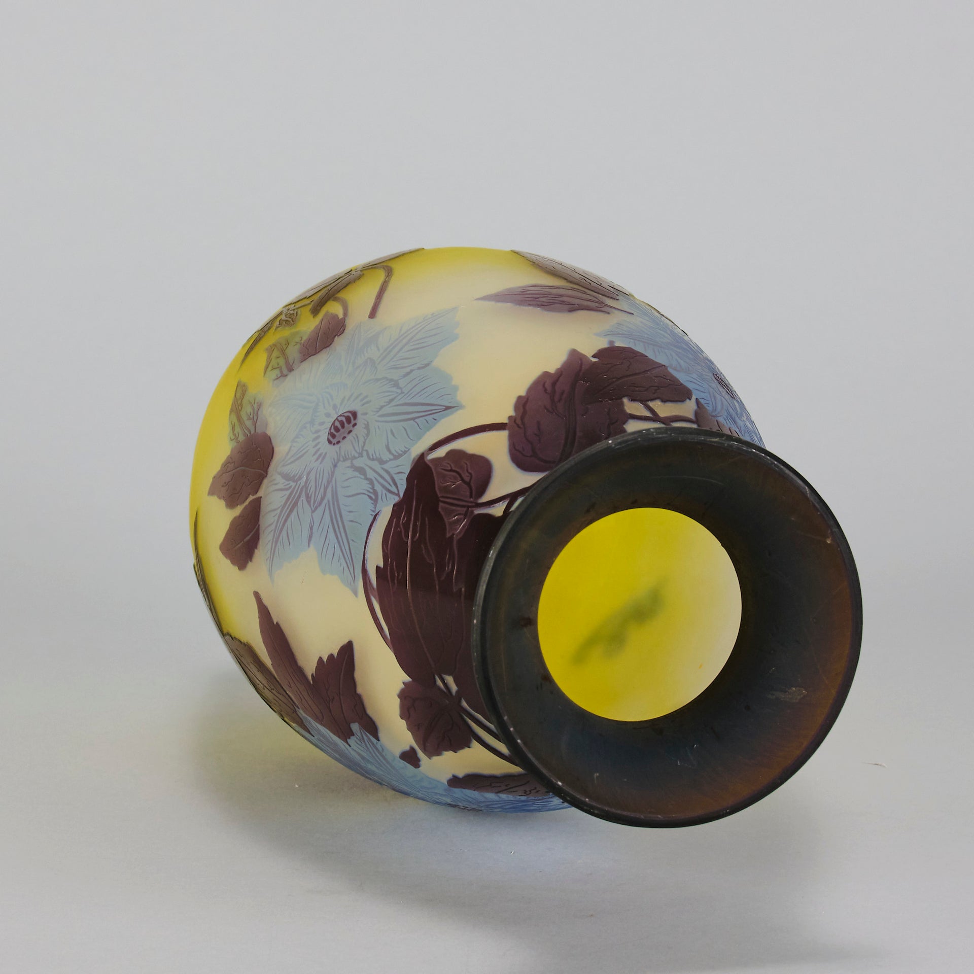 Emile Galle - Art Nouveau Glass - Galle vase - Blue Flower Vase - art nouveau glass vase – Hickmet Fine Arts