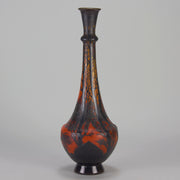 Carved Cameo Swans Vase - Emile Galle Glass - Hickmet Fine Arts