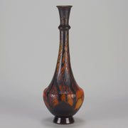 Carved Cameo Swans Vase - Emile Galle Glass - Hickmet Fine Arts