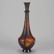 Carved Cameo Swans Vase - Emile Galle Glass - Hickmet Fine Arts