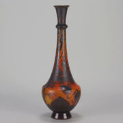 Carved Cameo Swans Vase - Emile Galle Glass - Hickmet Fine Arts