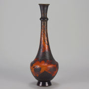 Carved Cameo Swans Vase - Emile Galle Glass - Hickmet Fine Arts