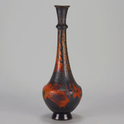 Carved Cameo Swans Vase - Emile Galle Glass - Hickmet Fine Arts