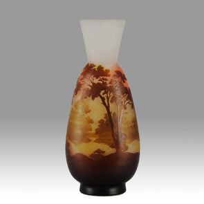 Emile Gallé Art Nouveau Glass Vase - Emile Galle Glass - Galle Emile - Art Nouveau Glass - Hickmet Fine Art