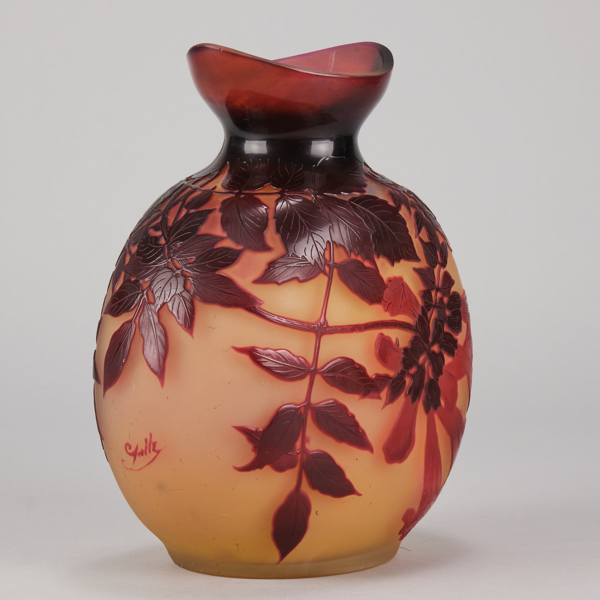 Galle cameo moon vase - Emile Galle Glass - Galle Emile - Hickmet Fine Arts