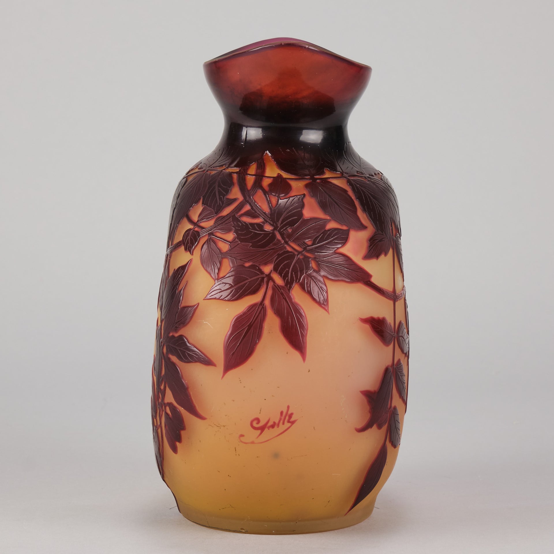 Galle cameo moon vase - Emile Galle Glass - Galle Emile - Hickmet Fine Arts