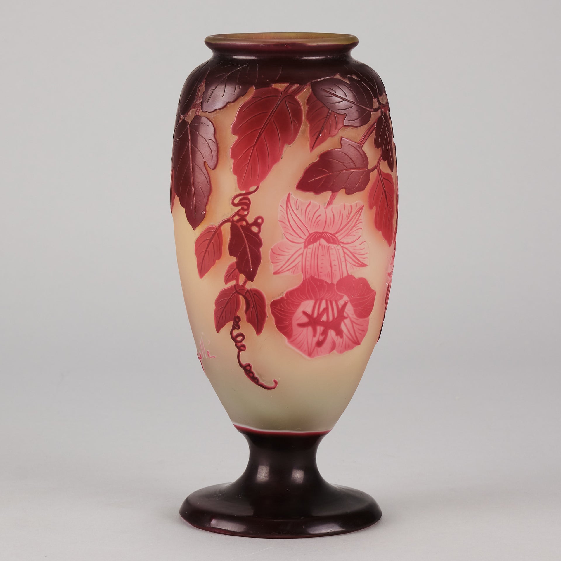 Galle cameo Pink Flower vase