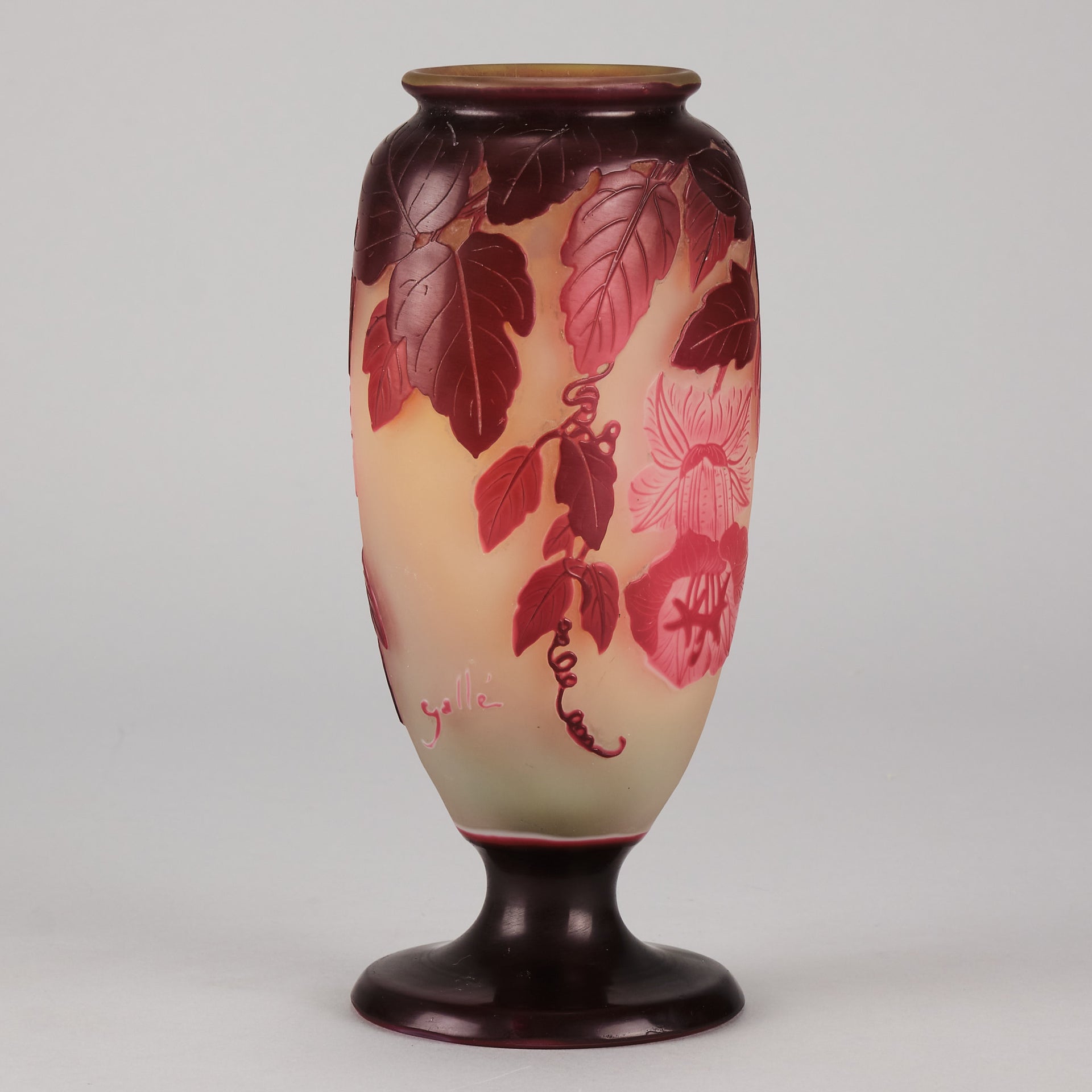 Galle cameo Pink Flower vase