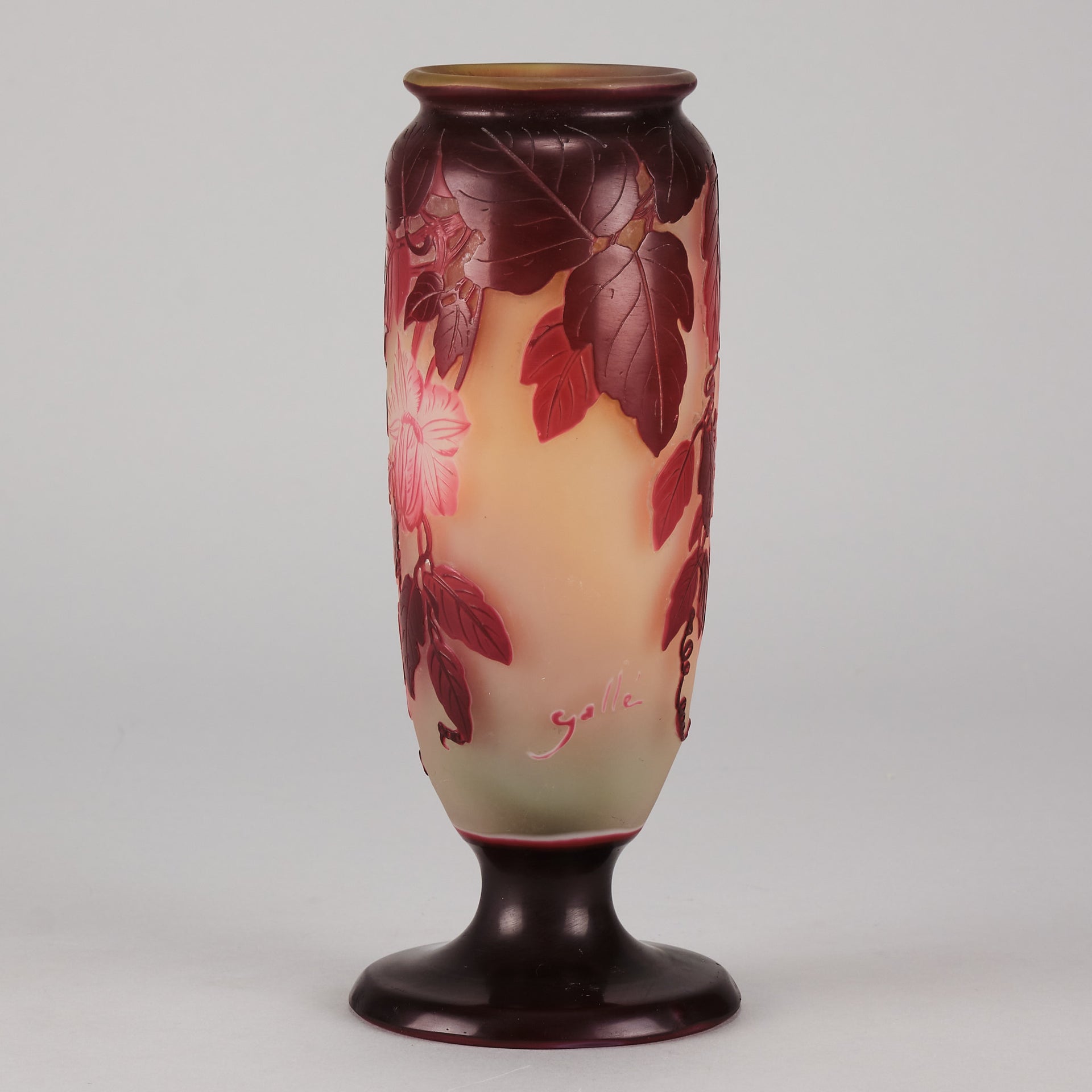 Galle cameo Pink Flower vase