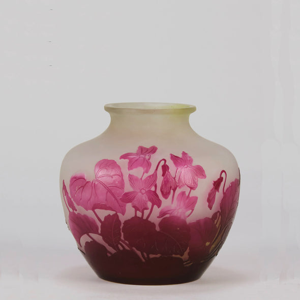 "Pink Flower" Vase by Emile Gallé
