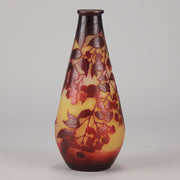 Emile Galle - Art Nouveau Glass - Galle vase - Slender Red Flower Vase - art nouveau glass vase – Hickmet Fine Arts