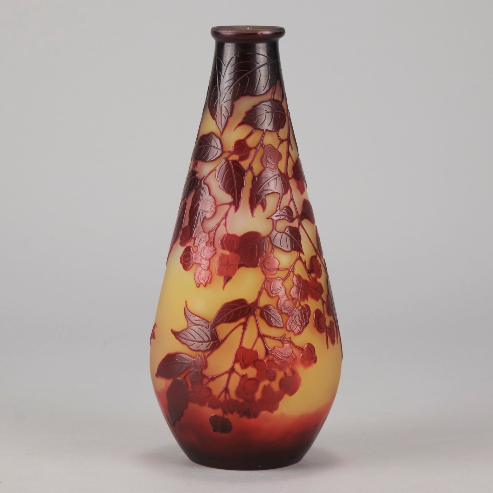 Emile Galle - Art Nouveau Glass - Galle vase - Slender Red Flower Vase - art nouveau glass vase – Hickmet Fine Arts