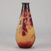 Emile Galle - Art Nouveau Glass - Galle vase - Slender Red Flower Vase - art nouveau glass vase – Hickmet Fine Arts