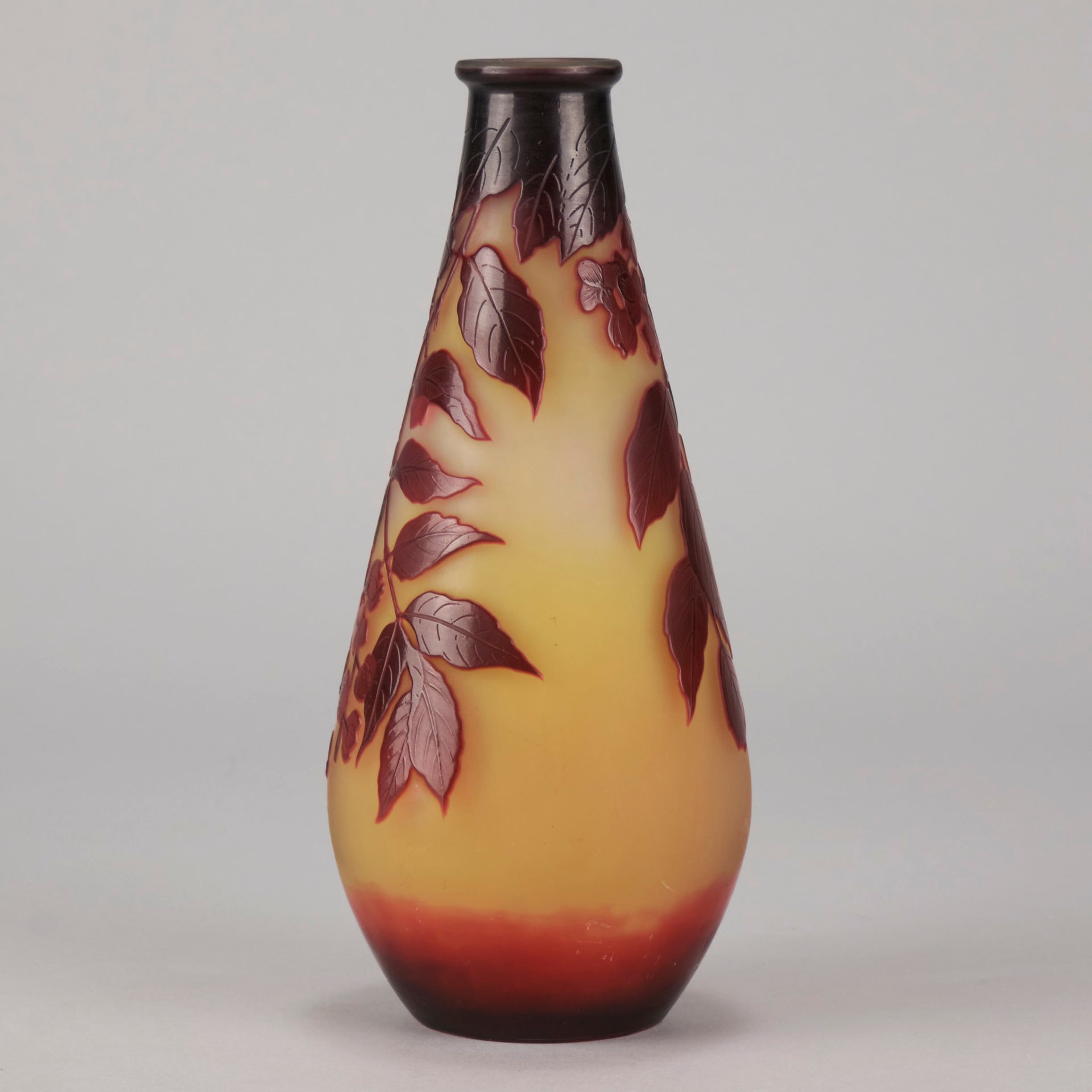 Emile Galle - Art Nouveau Glass - Galle vase - Slender Red Flower Vase - art nouveau glass vase – Hickmet Fine Arts