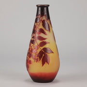 Emile Galle - Art Nouveau Glass - Galle vase - Slender Red Flower Vase - art nouveau glass vase – Hickmet Fine Arts