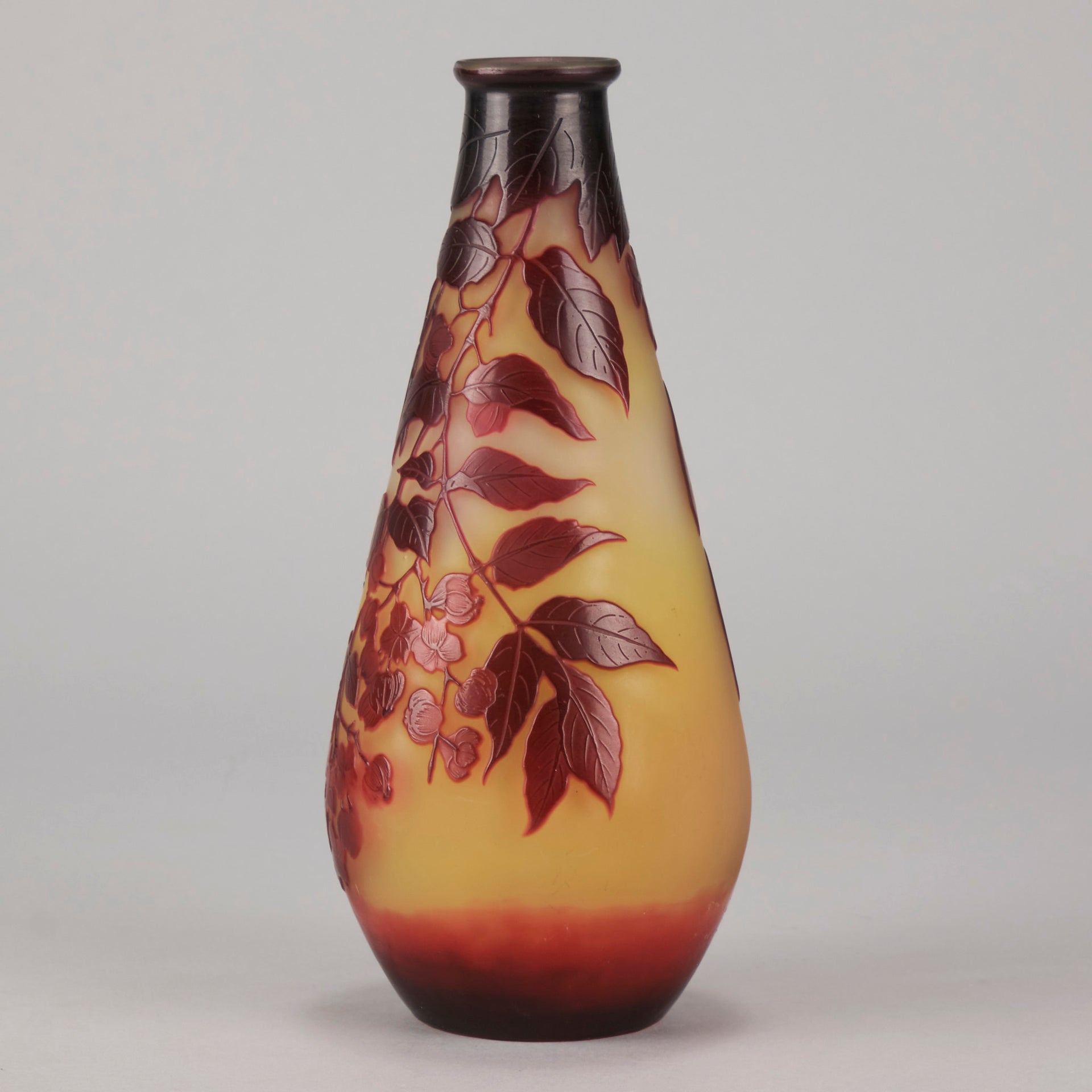 Emile Galle - Art Nouveau Glass - Galle vase - Slender Red Flower Vase - art nouveau glass vase – Hickmet Fine Arts
