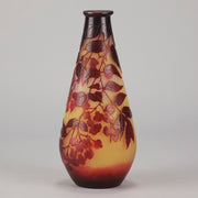 Emile Galle - Art Nouveau Glass - Galle vase - Slender Red Flower Vase - art nouveau glass vase – Hickmet Fine Arts