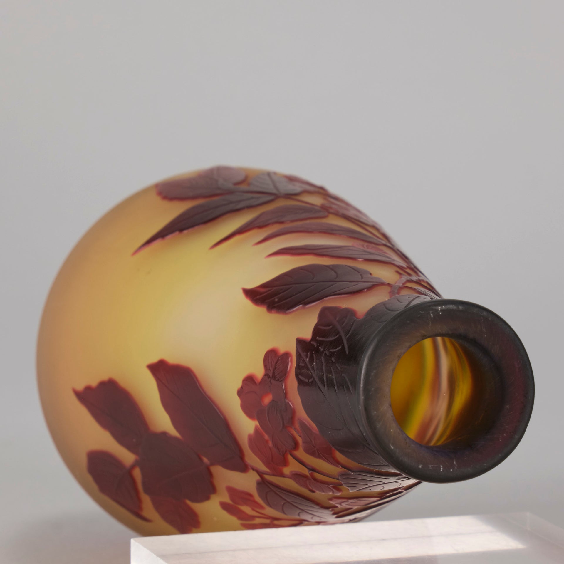 Emile Galle - Art Nouveau Glass - Galle vase - Slender Red Flower Vase - art nouveau glass vase – Hickmet Fine Arts