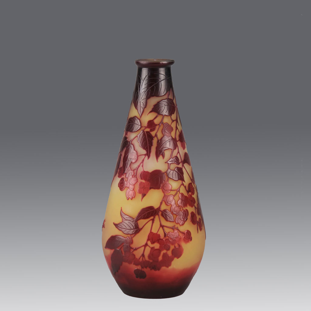 Emile Galle - Slender Red Flower Vase - Art Nouveau Glass