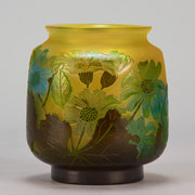 Square Floral Vase by Emile Gallé Glass - Hickmet Fine Arts