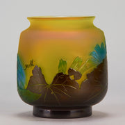 Square Floral Vase by Emile Gallé Glass - Hickmet Fine Arts