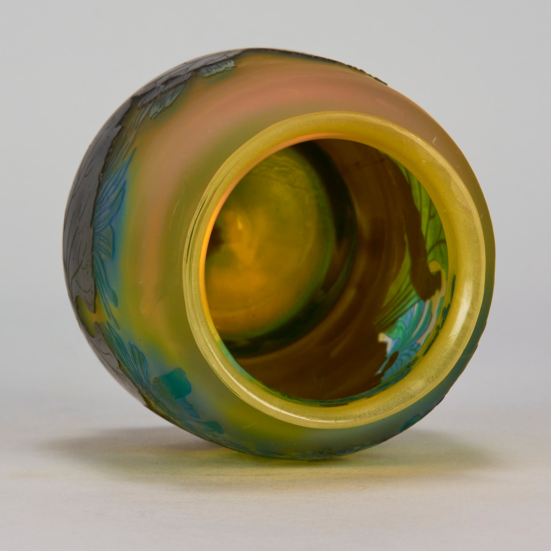 Square Floral Vase by Emile Gallé Glass - Hickmet Fine Arts