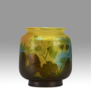 Square Floral Vase by Emile Gallé Glass - Hickmet Fine Arts