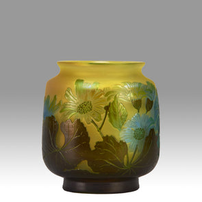 Square Floral Vase by Emile Gallé Glass - Hickmet Fine Arts