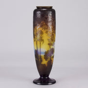 Galle Landscape Vase - Art Nouveau - Emile Galle Glass -  Hickmet Fine Arts 