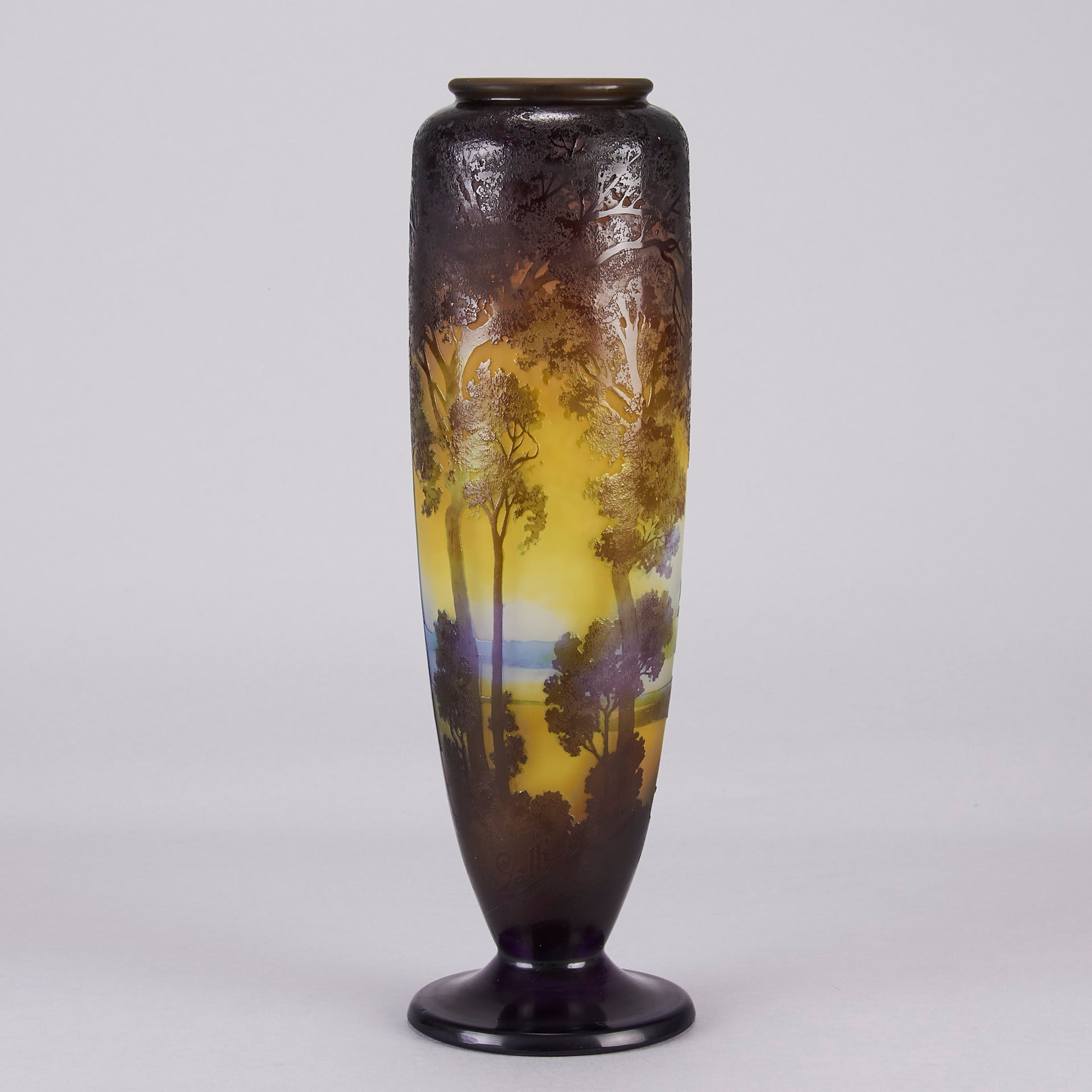 Galle Landscape Vase - Art Nouveau - Emile Galle Glass -  Hickmet Fine Arts 