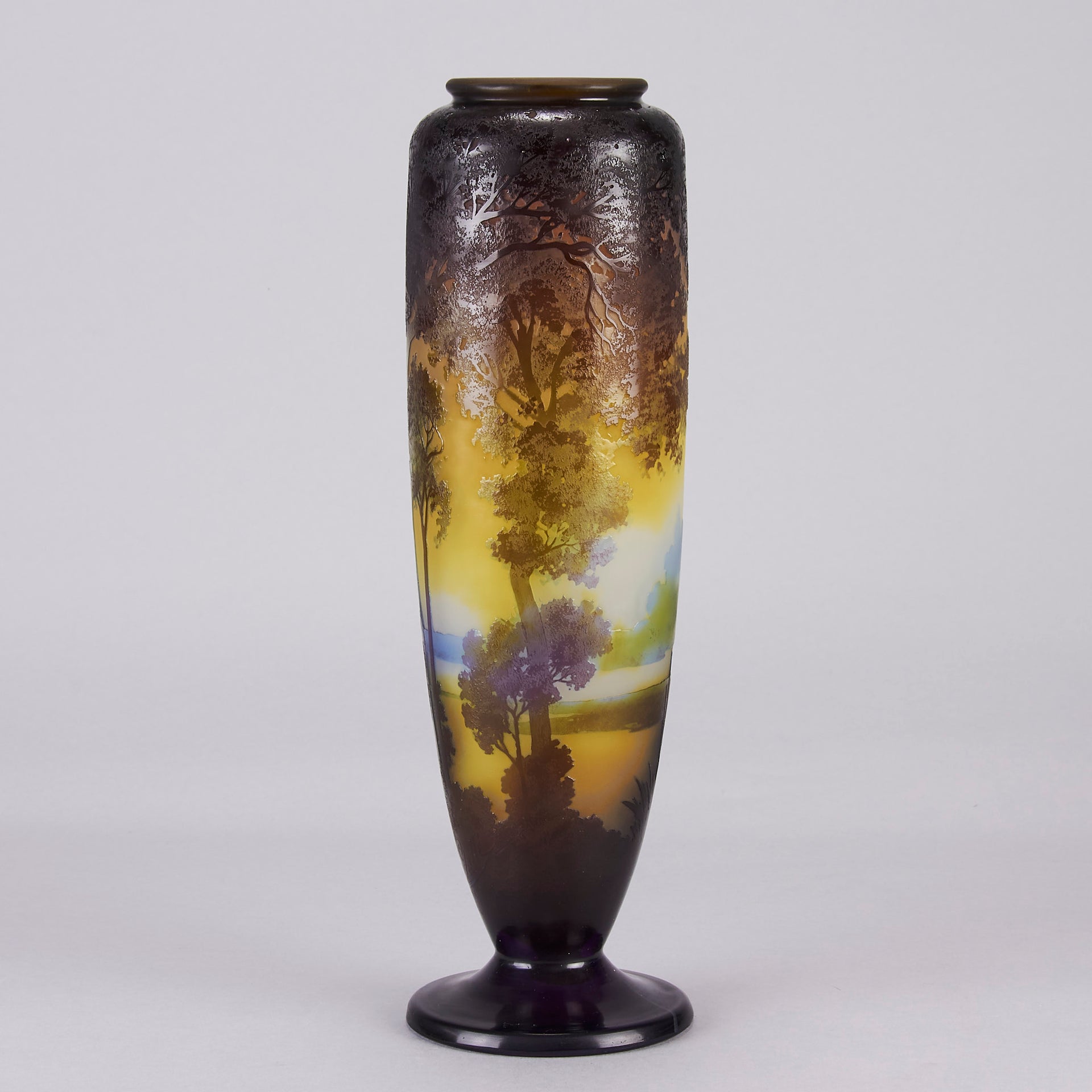 Galle Landscape Vase - Art Nouveau - Emile Galle Glass -  Hickmet Fine Arts 
