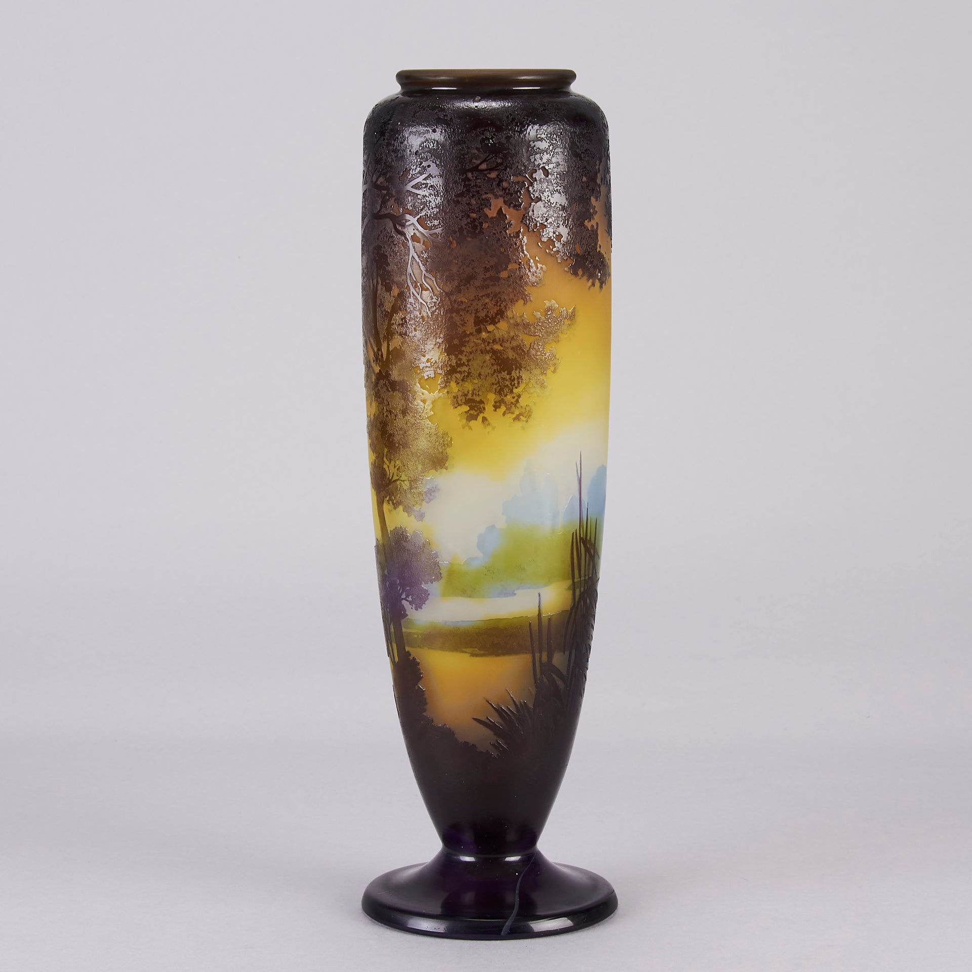 Galle Landscape Vase - Art Nouveau - Emile Galle Glass -  Hickmet Fine Arts 