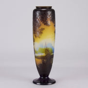 Galle Landscape Vase - Art Nouveau - Emile Galle Glass -  Hickmet Fine Arts 
