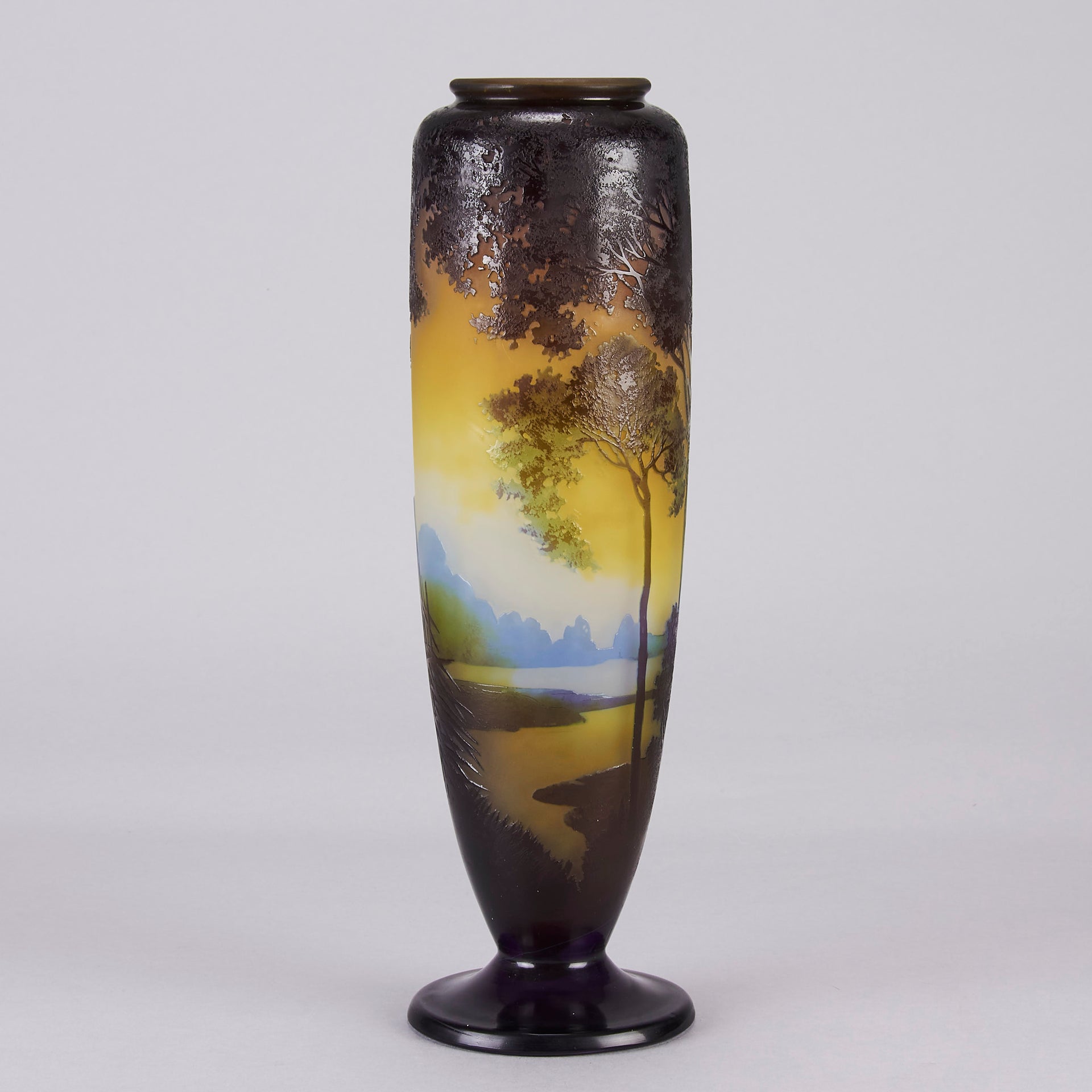 Galle Landscape Vase - Art Nouveau - Emile Galle Glass -  Hickmet Fine Arts 
