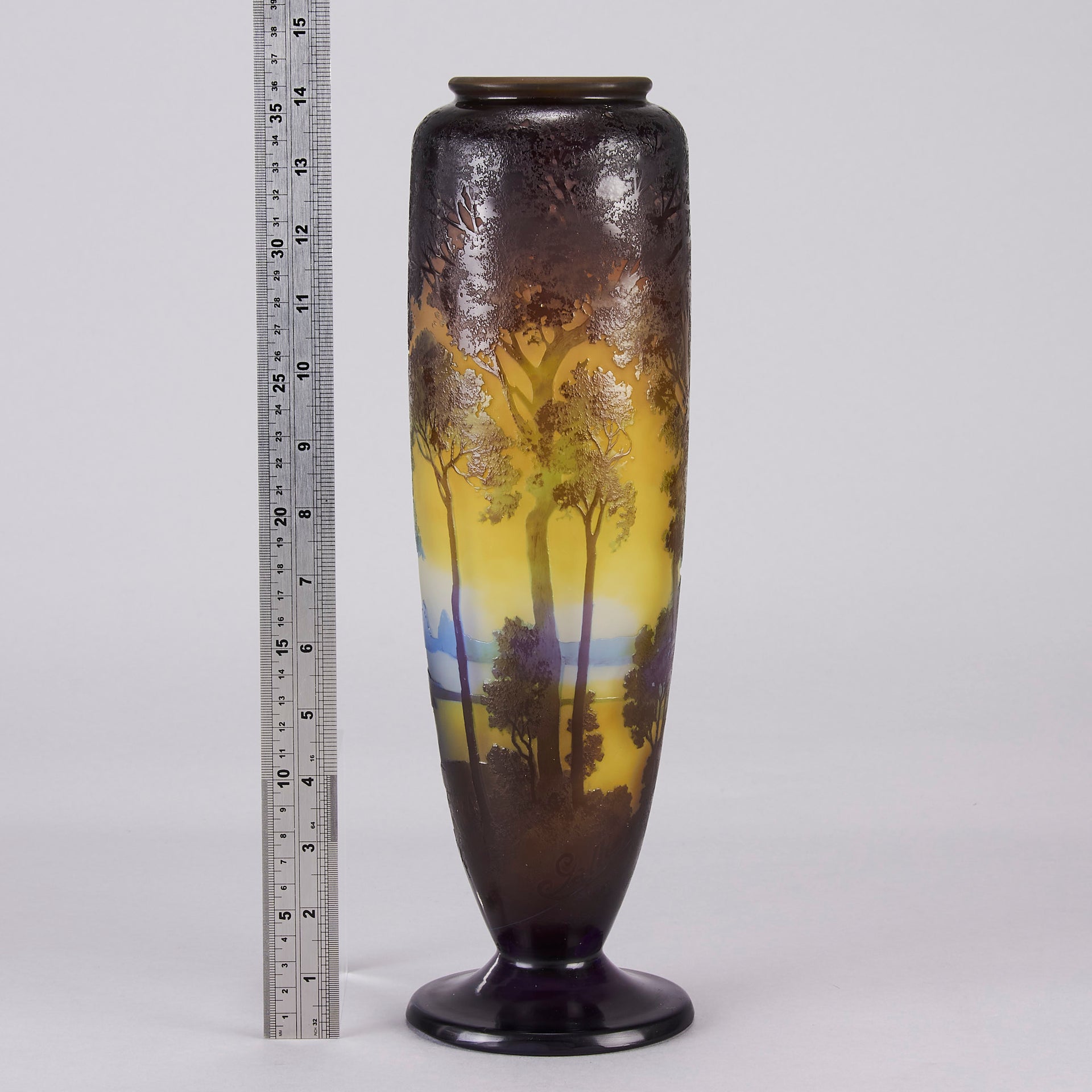 Galle Landscape Vase - Art Nouveau - Emile Galle Glass -  Hickmet Fine Arts 