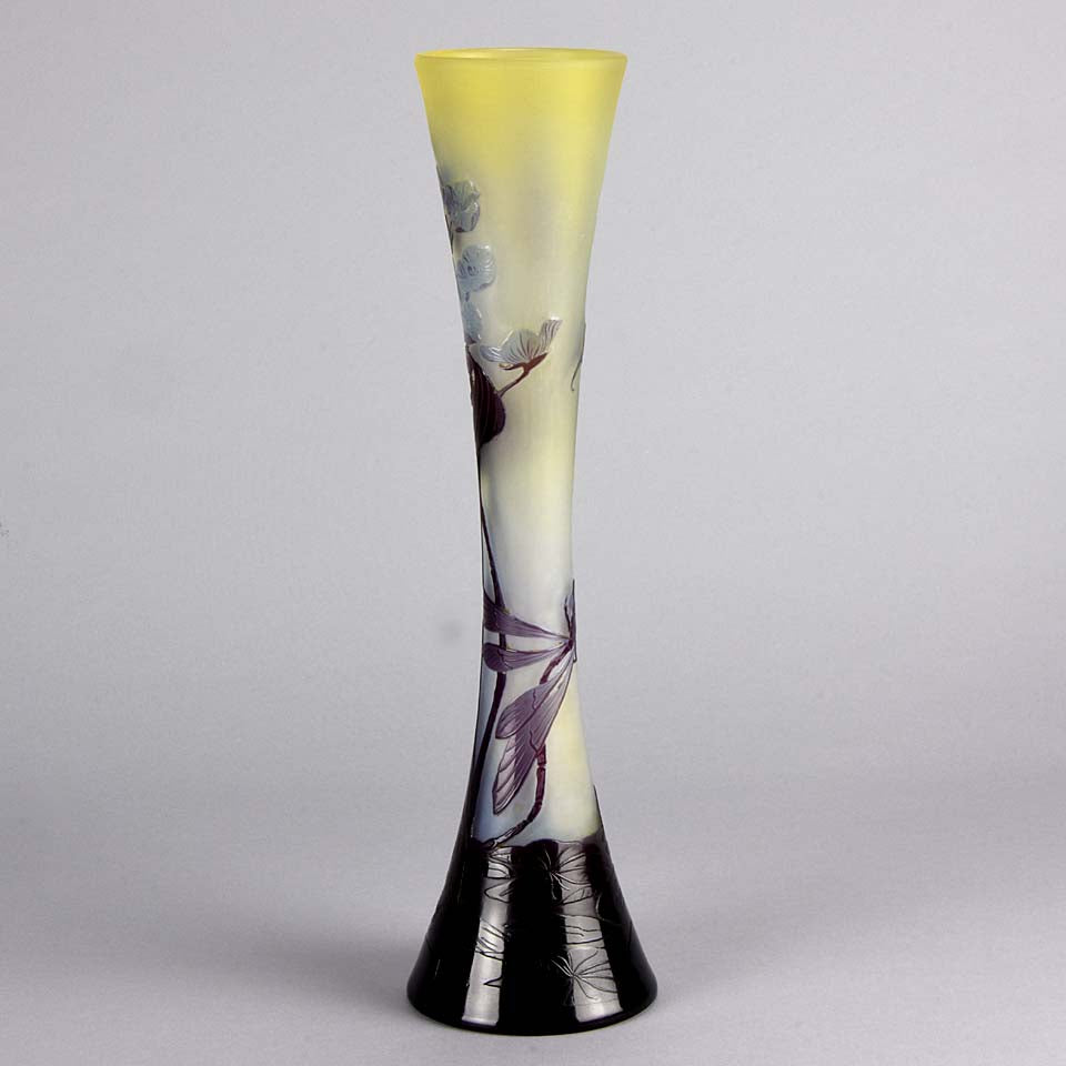 Vase Replica After Galle Gallé Lotus Flower Glass Antique Art Nouveau Style Copy C14 Vase Replica After Galle Gallé Lotus Flower Glass Antique Art Nouveau Style Copy C14