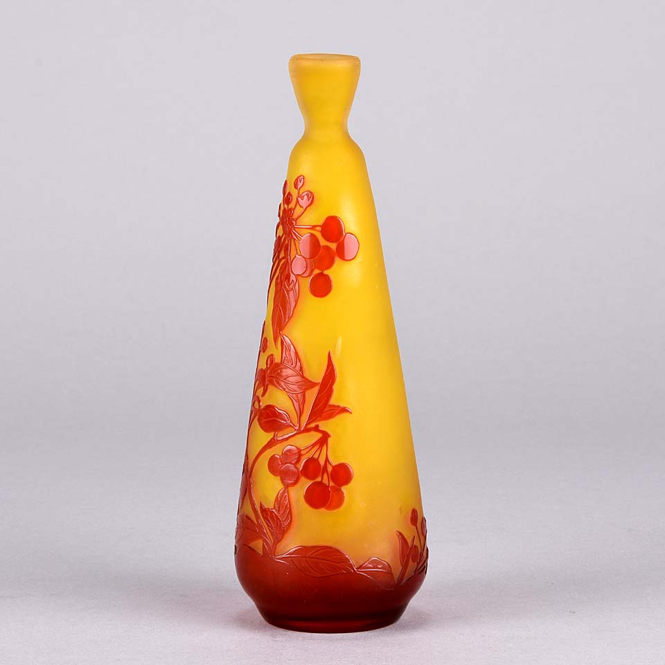 Emile Galle Vase - Art Nouveau Glass - Slender Vase - Hickmet Fine Arts