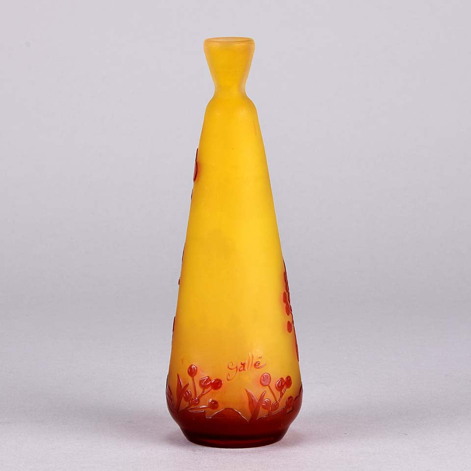 Emile Galle Vase - Art Nouveau Glass - Slender Vase - Hickmet Fine Arts