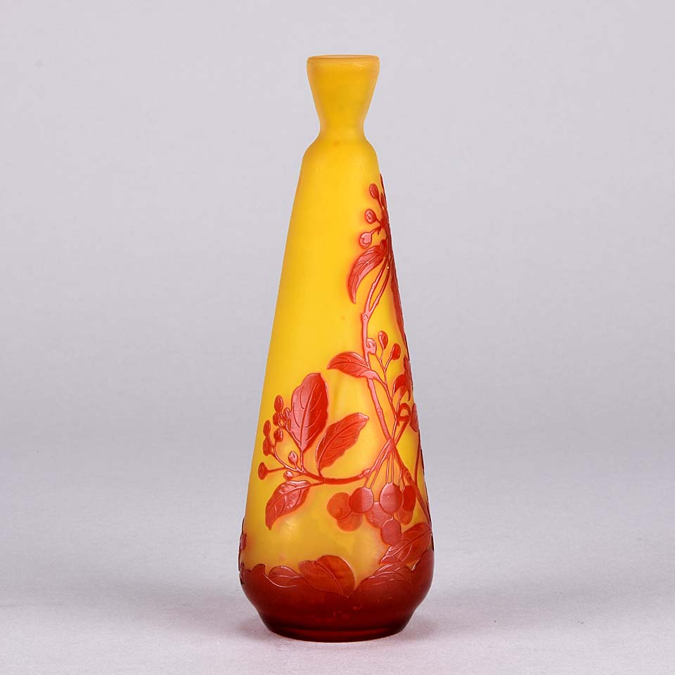 Emile Galle Vase - Art Nouveau Glass - Slender Vase - Hickmet Fine Arts