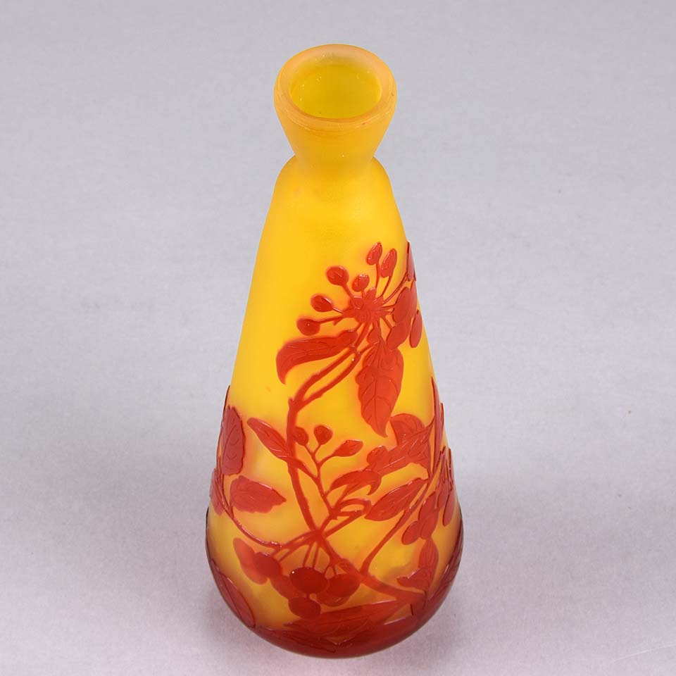 Emile Galle Vase - Art Nouveau Glass - Slender Vase - Hickmet Fine Arts
