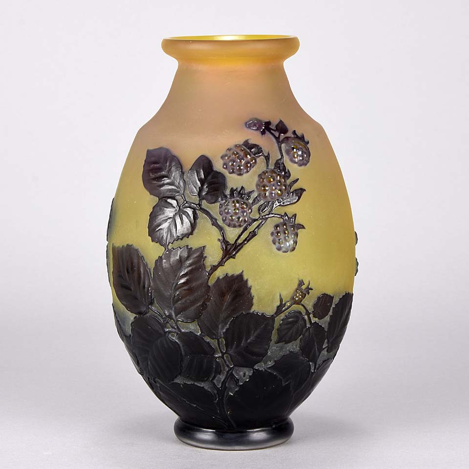 Gallé Soufflé Blackberry Vase