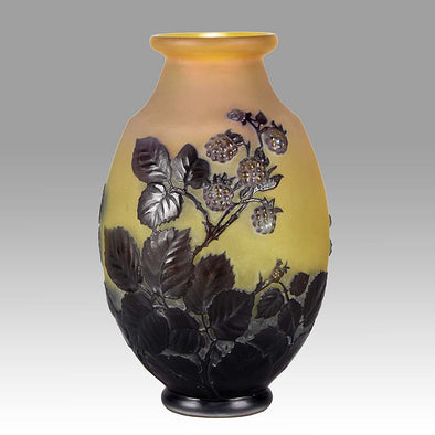Gallé Soufflé Blackberry Vase
