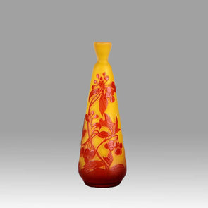 Emile Galle Vase - Art Nouveau Glass - Slender Vase - Hickmet Fine Arts