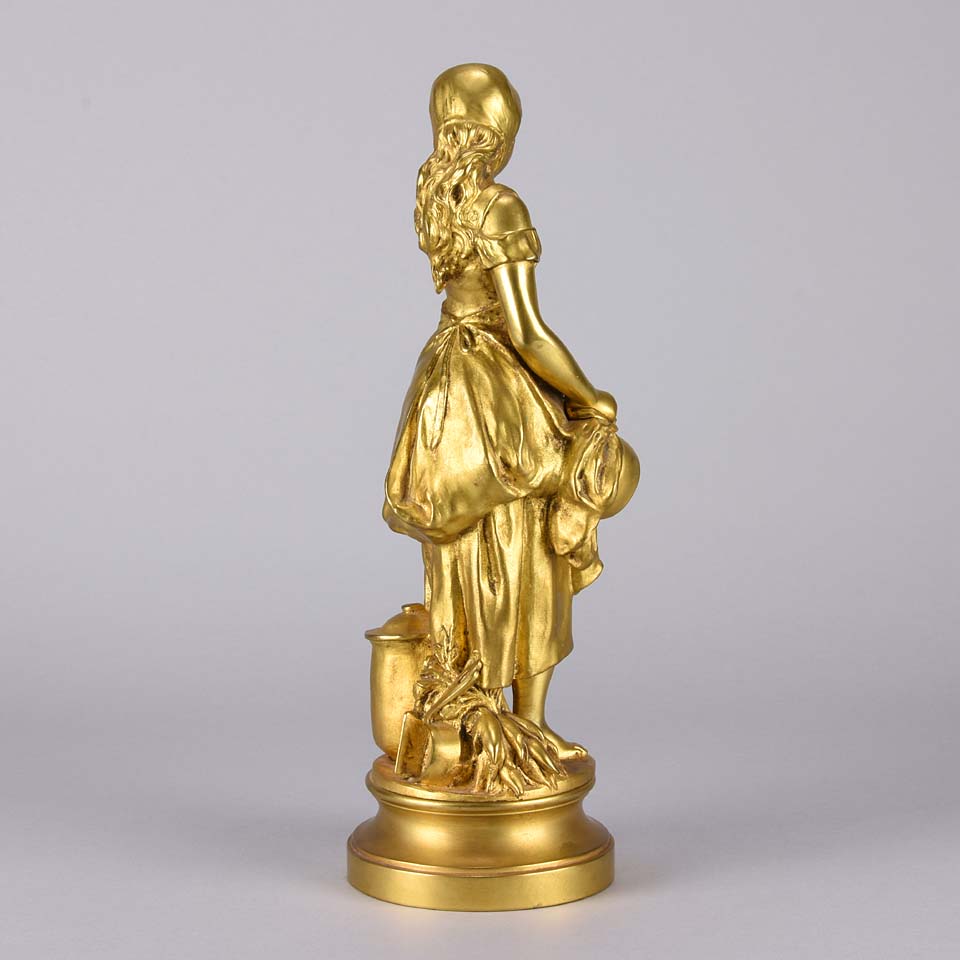 Art Nouveau Bronze by Adrien Gaudez Bronze - La Jeune Femme - Hickmet Fine Arts