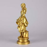 Art Nouveau Bronze by Adrien Gaudez Bronze - La Jeune Femme - Hickmet Fine Arts