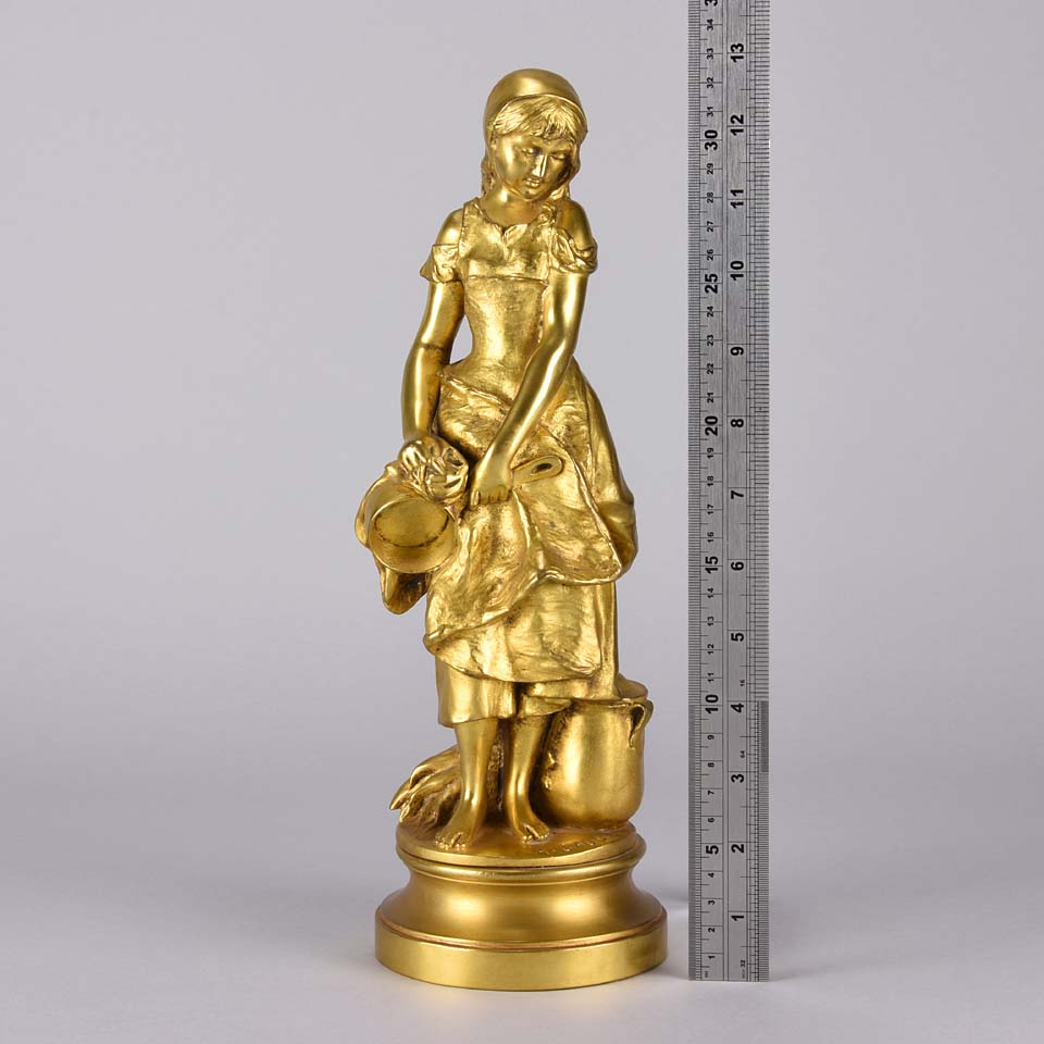 Art Nouveau Bronze by Adrien Gaudez Bronze - La Jeune Femme - Hickmet Fine Arts